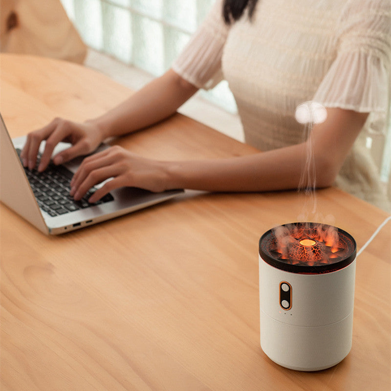 Vulkanflammen Aroma-Diffusor – USB Luftbefeuchter mit LED-Nachtlicht & Duftfunktion