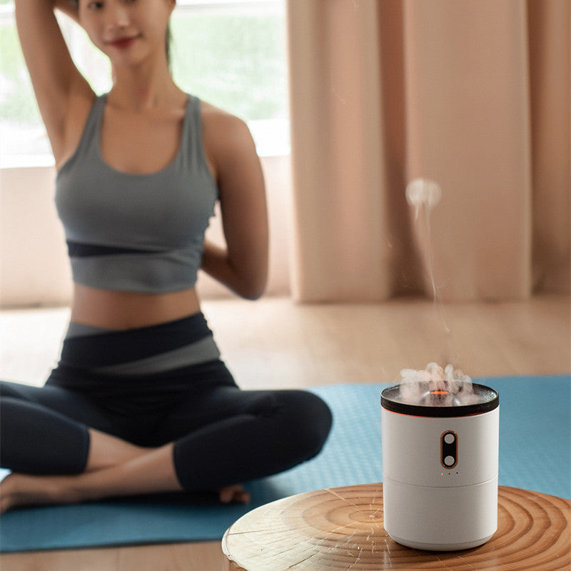 Vulkanflammen Aroma-Diffusor – USB Luftbefeuchter mit LED-Nachtlicht & Duftfunktion