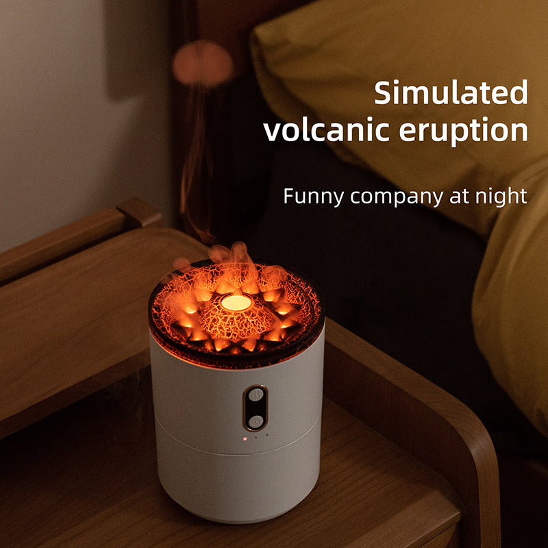 Vulkanflammen Aroma-Diffusor – USB Luftbefeuchter mit LED-Nachtlicht & Duftfunktion