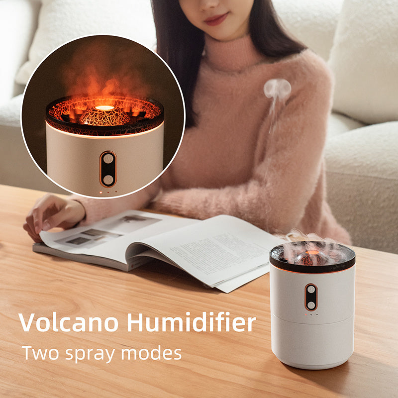 Vulkanflammen Aroma-Diffusor – USB Luftbefeuchter mit LED-Nachtlicht & Duftfunktion