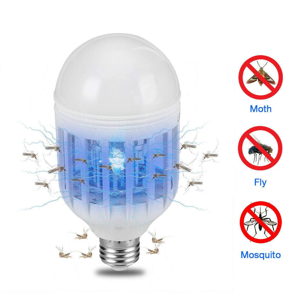2-in-1 LED Mückenlampe mit UV-Licht – Insektenvernichter & Leuchtmittel für Innen & Außen (E26/E27 Fassung)
