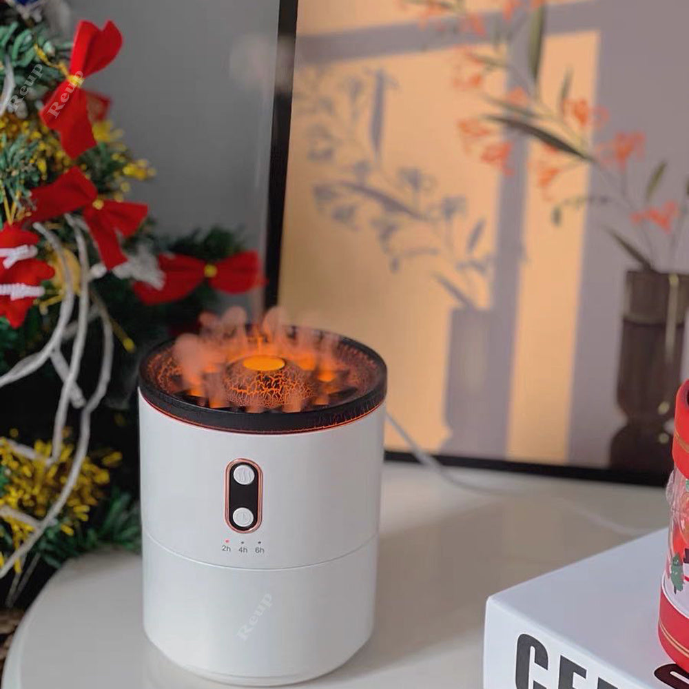 Vulkanflammen Aroma-Diffusor – USB Luftbefeuchter mit LED-Nachtlicht & Duftfunktion