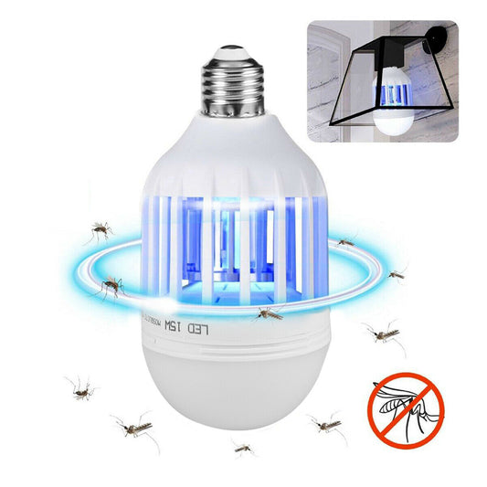 2-in-1 LED Mückenlampe mit UV-Licht – Insektenvernichter & Leuchtmittel für Innen & Außen (E26/E27 Fassung)